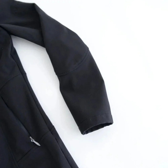 Vuarnet Black Fleece Lined Zip Up Long Length Light Jacket Size 6 - Picture 5 of 14